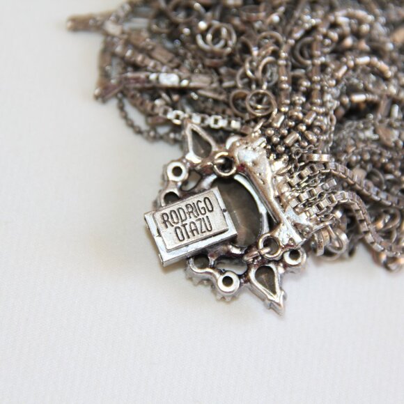 RARE Rodrigo Otazu Crystal Silver Statement Necklace - Picture 11 of 16